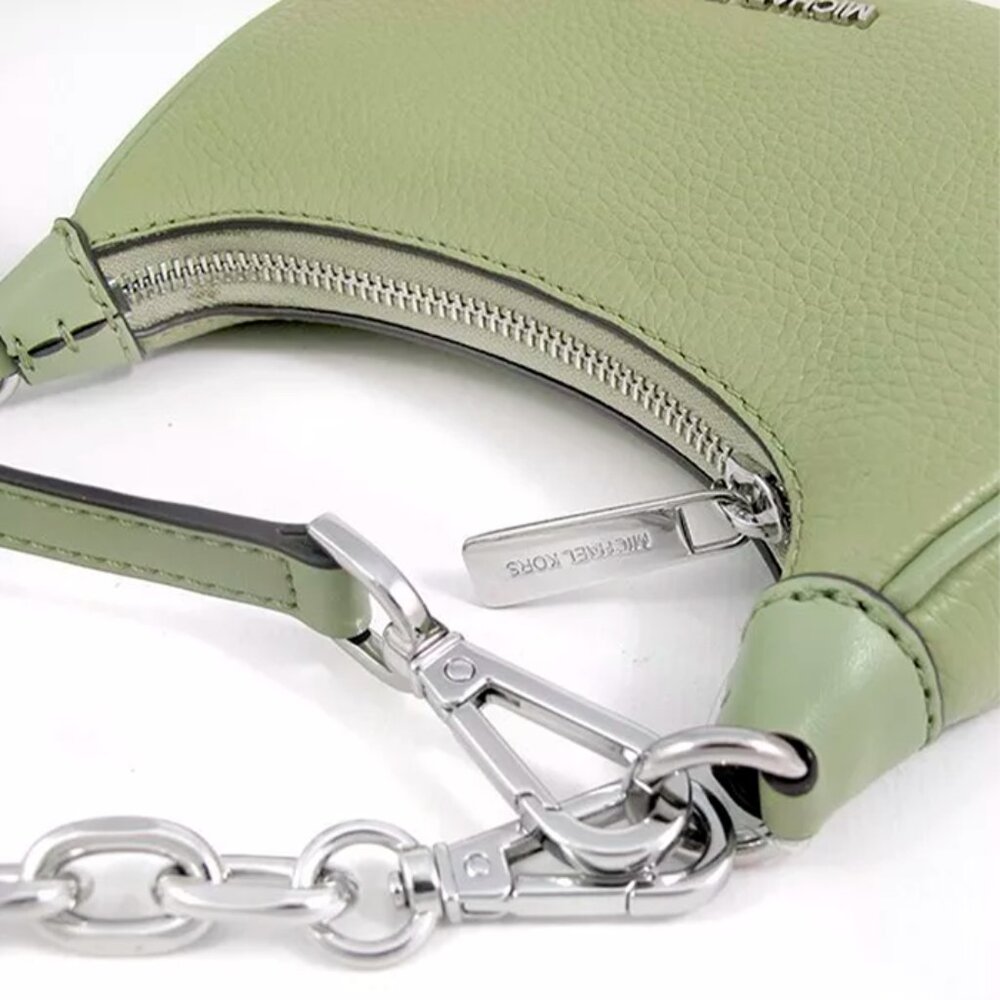 S Michael Kors Cora Mini Zip Pouchette Army Green Crossbody Purse 35R3S4CC5L NWT - Picture 7 of 14